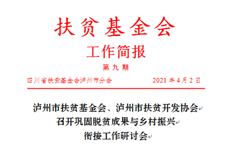 扶贫基金会工作简报第九期